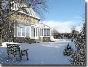 Glendale House in the snow