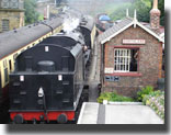 Steam train Goathland station