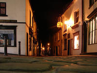 Whitby street at night