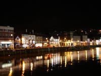Whitby harbour at night